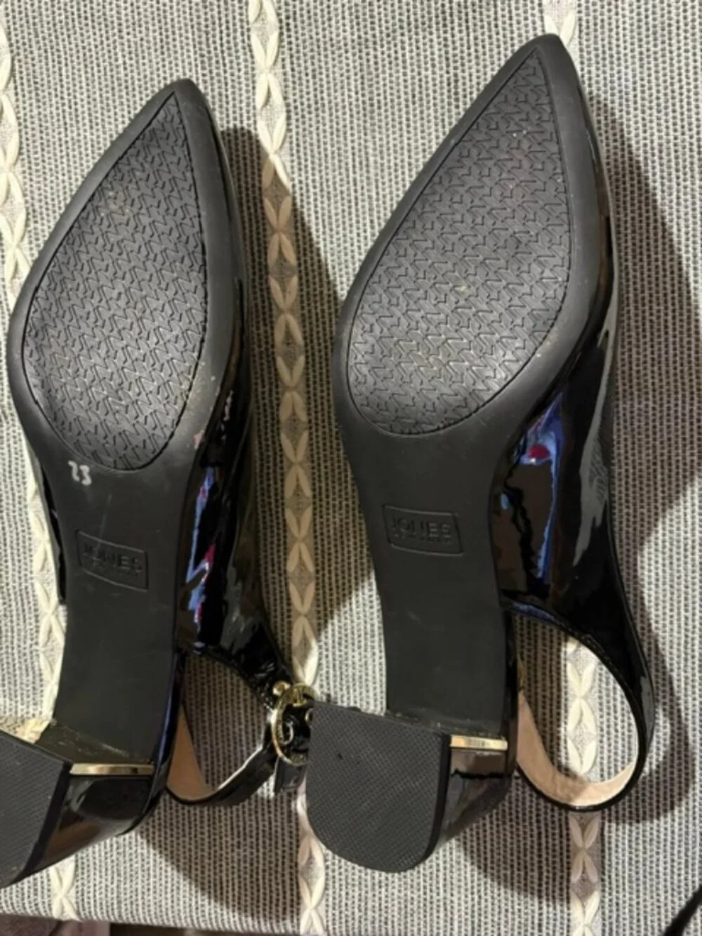 Jones New York patent slingback stack heels, size 11, black